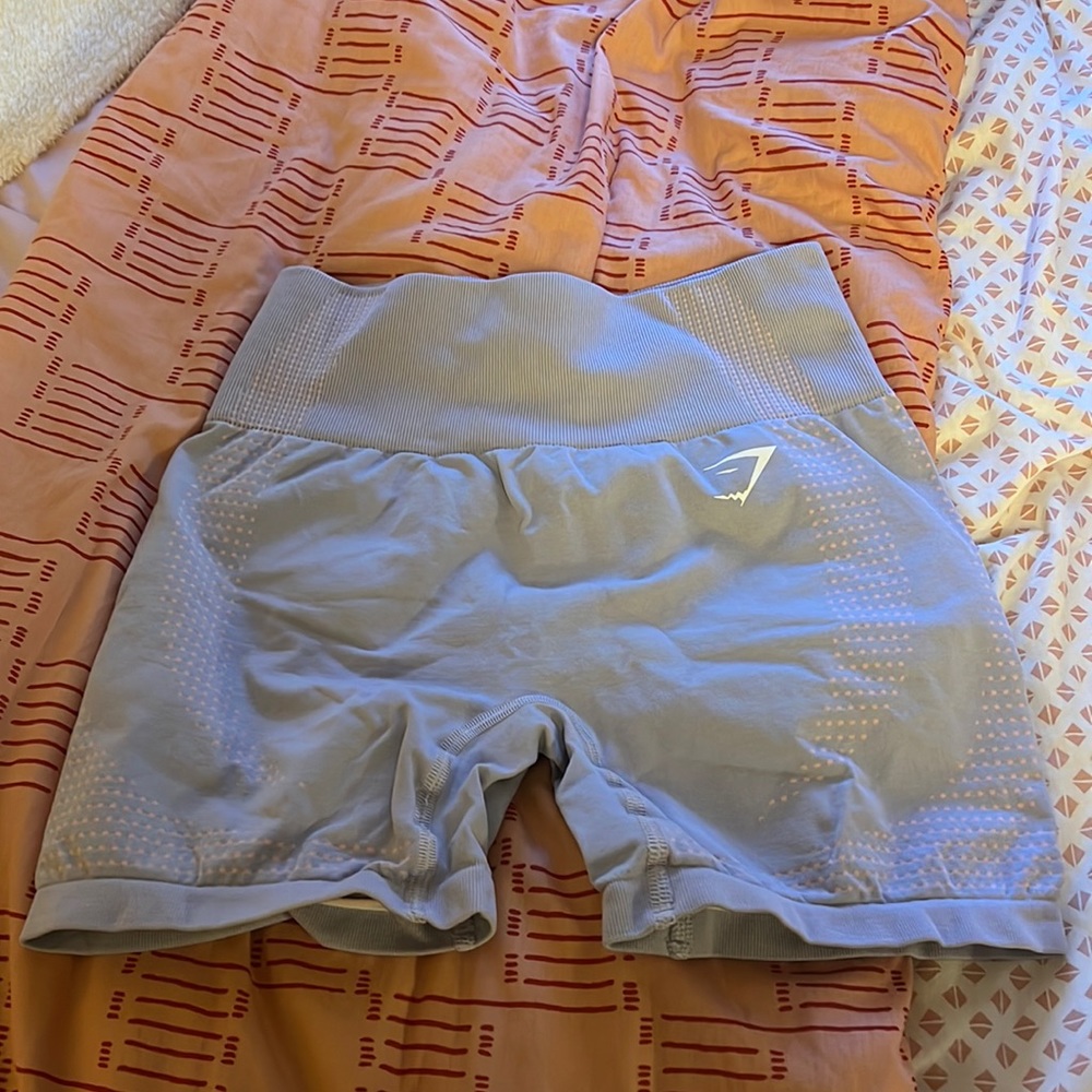 grey/ purple gymshark shorts